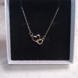 Elegant Interlocking Heart Necklace